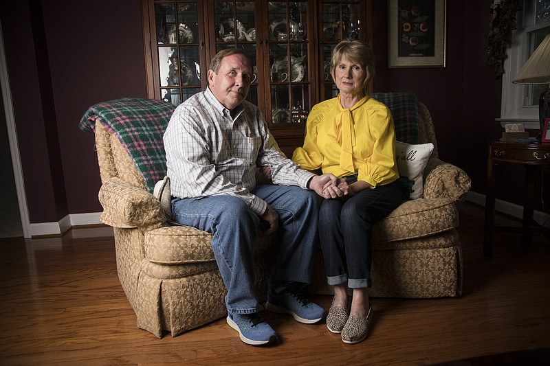 Staff photo by Troy Stolt / Tennessee State Representative Mike Carter and his wife Joan sit for a portrait on Monday, Sept. 28, 2020 in Ooltewah, Tenn.