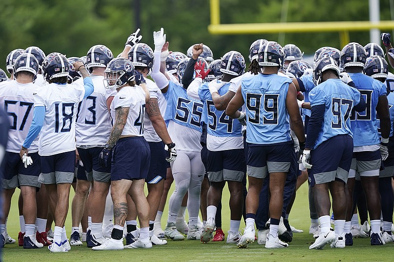 AP file photo by Mark Humphrey / The Tennessee Titans are back together this week for a mandatory minicamp in Nashville. One of the priorities is getting their revamped defense in order, although injury rehab is keeping some of the biggest new names for the unit on the sideline right now.