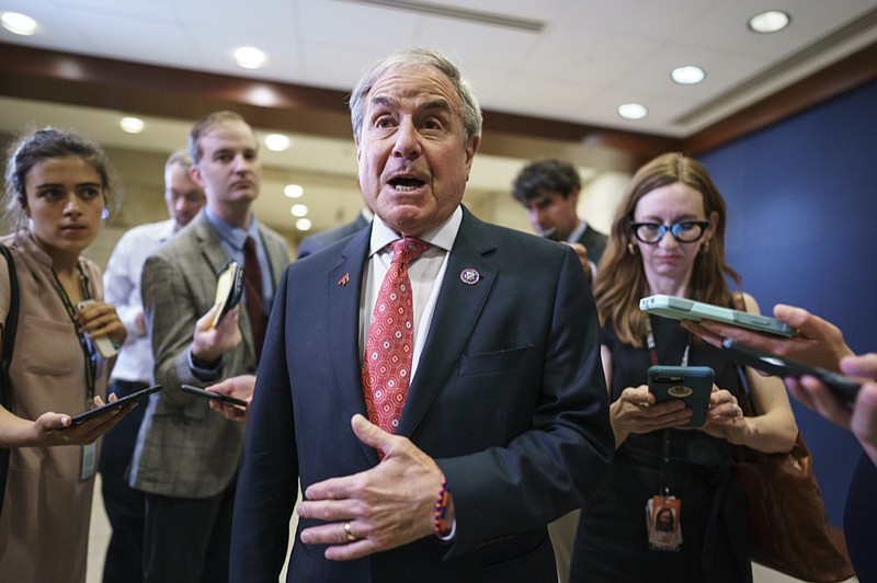 House Budget Committee Chairman John Yarmuth, D-Ky., pauses for reporters after meeting with the House Democratic Caucus and Biden administration officials to discuss progress on an infrastructure bill, at the Capitol in Washington, Tuesday, June 15, 2021. (AP Photo/J. Scott Applewhite)


