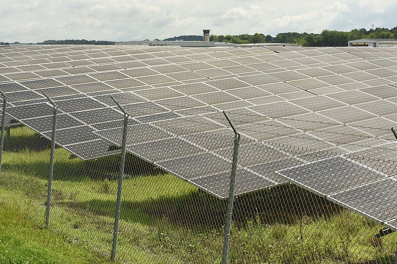 File photo / The solar farm at the Chattanooga airport helps power most of the family's operations. The Southern Alliance for Clean Energy is urging TVA to promote more solar power and become completely carbon free with its power generation by 2030.