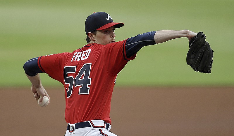 AP photo by Ben Margot / Atlanta Braves starter Max Fried pitches during Friday night's home game against the St. Louis Cardinals.