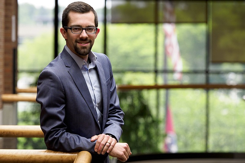 Staff photo by C.B. Schmelter / Patrick O'Hagan, interim director for Chattanooga State's Kimball Site, poses in the Center for Business, Industry & Health, on the campus of Chattanooga State on Wednesday, May 19, 2021 in Chattanooga, Tenn.