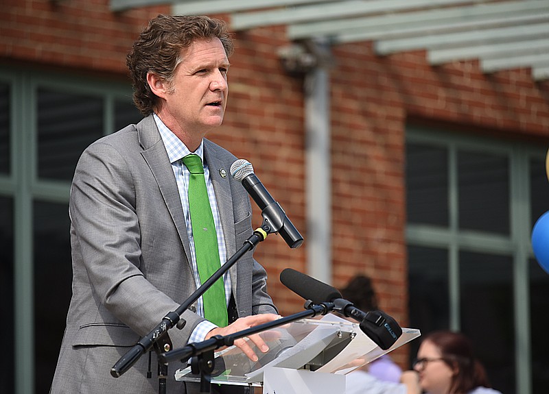 Staff Photo by Matt Hamilton / Chattanooga mayor Tim Kelly speaks during the reopening of the Bessie Smith Cultural Center in Chattanooga on Friday, June 25, 2021.