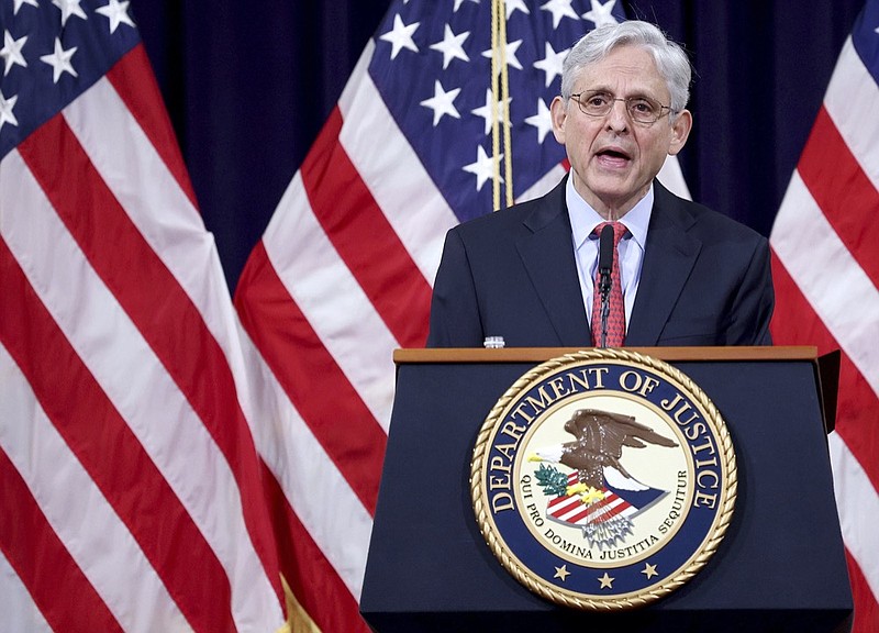 FILE - In this June 15, 2021, file photo Attorney General Merrick Garland speaks at the Justice Department in Washington. (Win McNamee/Pool via AP)


