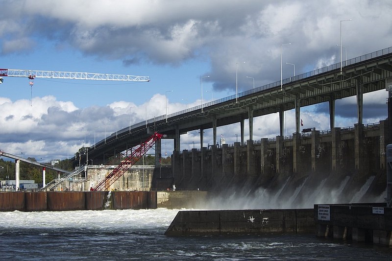 Staff photo by Troy Stolt / The Chickamauga Dam is seen on Thursday, Oct. 29, 2020, in Chattanooga, Tenn.