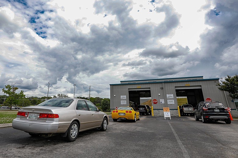 Staff photo by Troy Stolt / Cars pull into the Hamilton County Emissions Testing Station located at 720 Eastgate Loop on Tuesday, June 29, 2021, in Chattanooga, Tenn.