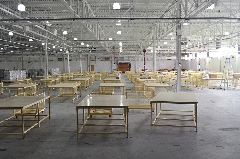 Contributed photo by the Tennessee Comptroller's office / Inside the proposed textile mill, tables remain empty and show no evidence of sewing equipment that was to be installed in the facility.