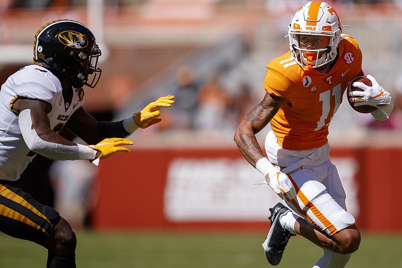 Tennessee Athletics photo / Tennessee receiver Jalin Hyatt, who had 20 catches for 276 yards and two touchdowns as a freshman last season, could be among the Volunteers football players who benefit most from the ability to earn from their name, image and likeness.