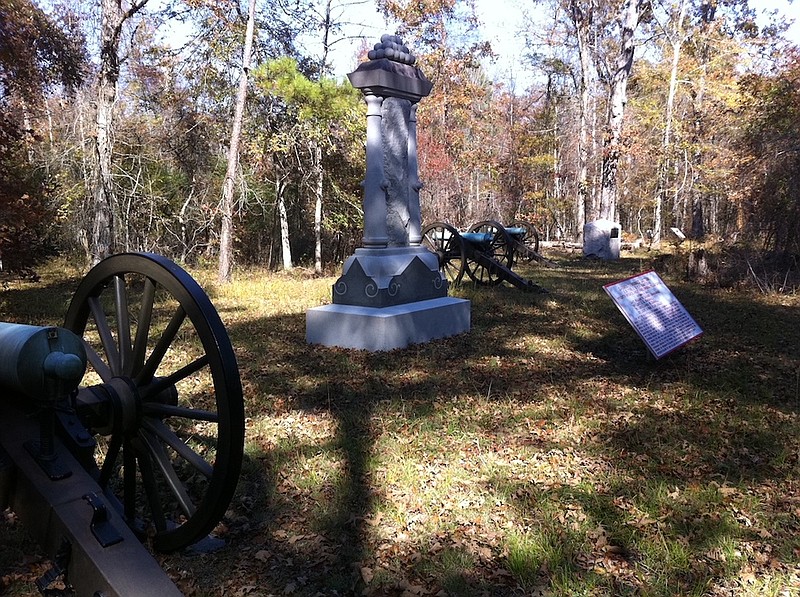 Photo courtesy of Sam Elliott / This monument, commemorative cannons and marker denote the bloody battle Capt. W.W. Carnes' Tennessee battery fought in September 1863 at Chickamauga.