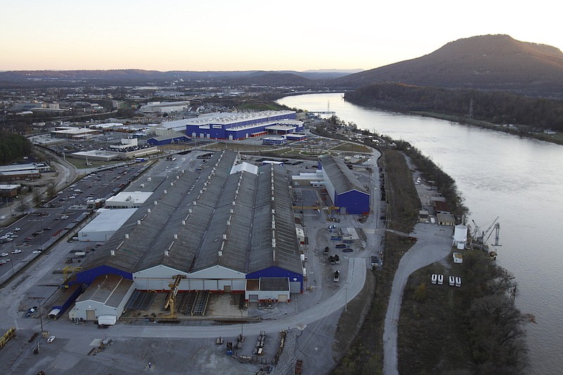 Staff file photo / An aerial photo shows the Alstom manufacturing site next to the Tennessee River in Chattanooga in 2010.