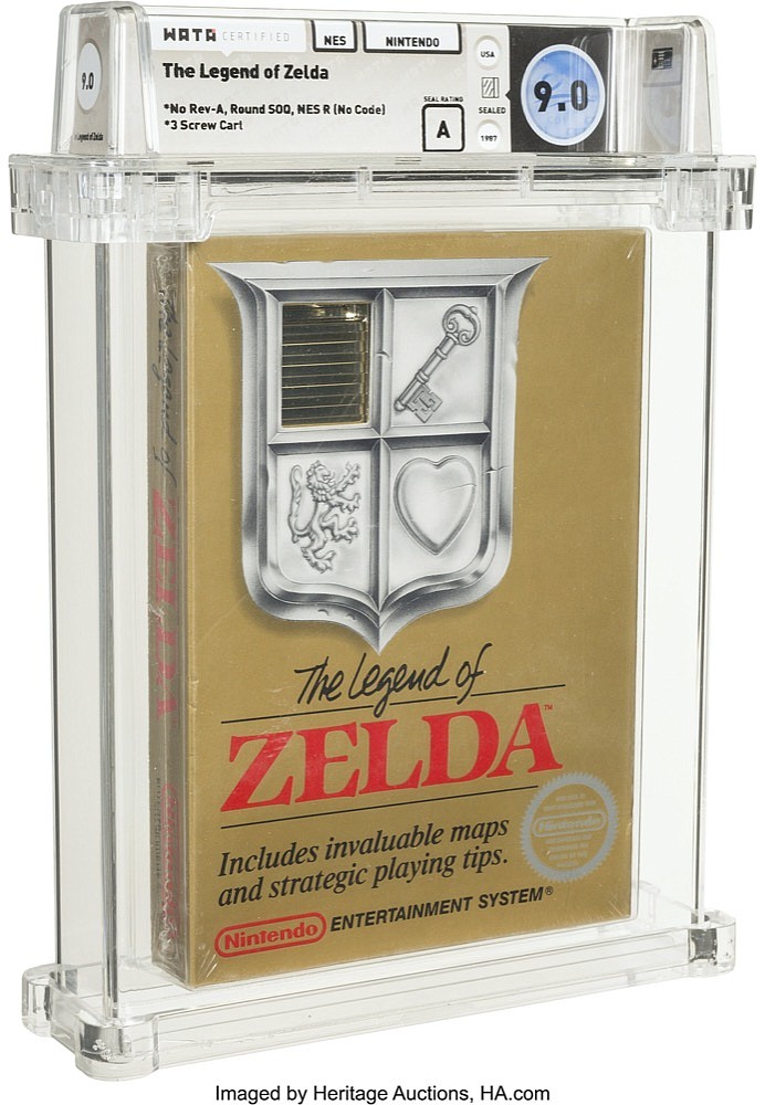 This photo provided by Heritage Auctions shows Nintendo's The Legend of Zelda. (Heritage Auctions via AP)



