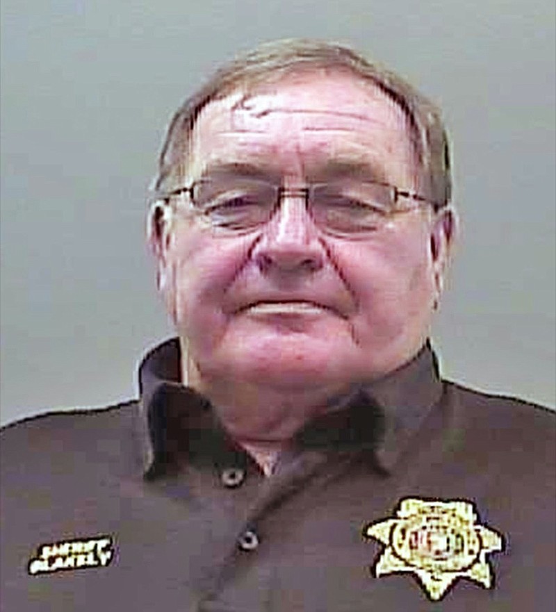 FILE - This booking photograph released by the Limestone Sheriff's Office shows Sheriff Mike Blakely following his arrest on theft and ethics charges on Aug. 22, 2019. Blakely is set to stand trial nearly two years after he was indicted. Jury selection is scheduled to begin Monday, July 12, 2021, for the Limestone County sheriff, who has continued to serve despite facing a dozen felony counts alleging he stole campaign donations, got interest-free loans and solicited money from employees. (Limestone County Sheriff's Office via AP)

