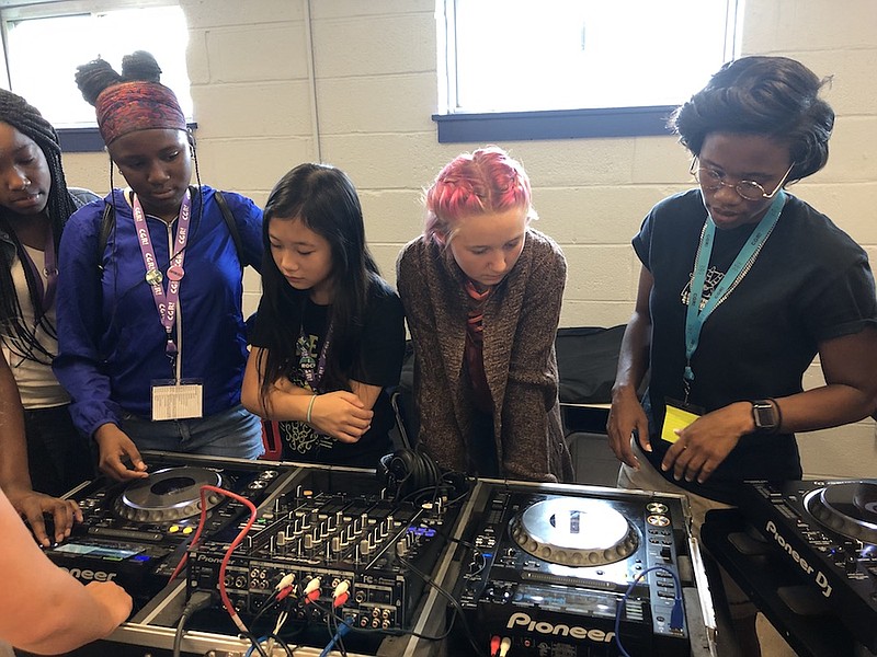 Photo from Chattanooga Girls Rock / Participants, like the ones shown here in a past Chattanooga Girls Rock Camp, learn not only about many aspects of the music business but also about social and community issues.