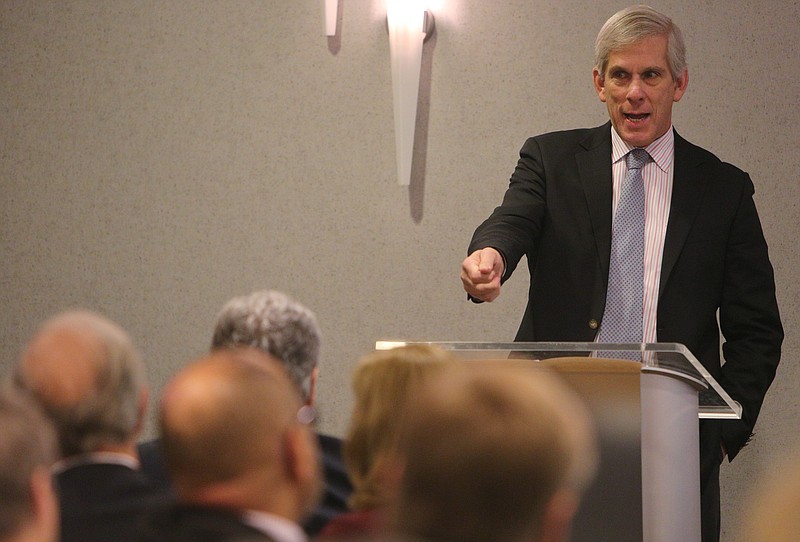 Staff photo by Erin O. Smith /
Circuit Judge Jeff Hollingsworth speaks during a legislative breakfast Thursday, Jan. 4, 2018 at the Doubletree Hotel in Chattanooga, Tenn. 