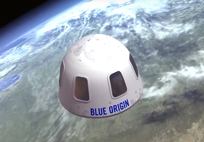 Blue Origin via AP, File / This undated file illustration provided by Blue Origin shows the capsule that the company aims to take tourists into space. Jeff Bezos, his brother and two others soared 66.5 miles above Earth on Tuesday and rode this home.