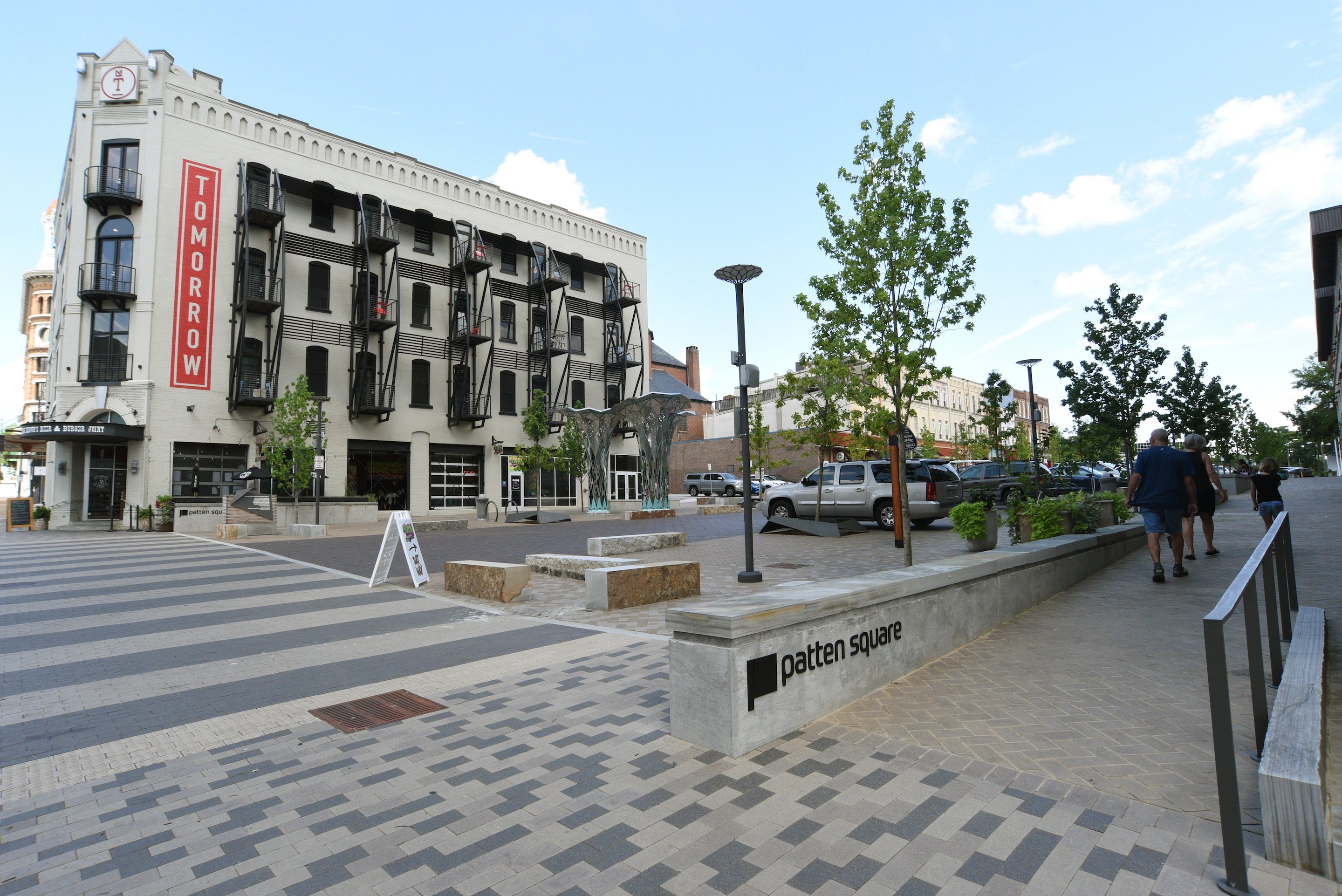 Staff Photo by Matt Hamilton / The newly-renovated Patten Square on Wednesday, July 21, 2021.