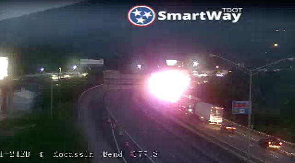 Chattanooga police say Interstate 24 East is shut down due to a person being hit by a vehicle on Thursday evening, July 22, 2021. / Photo from smartway.tn.gov