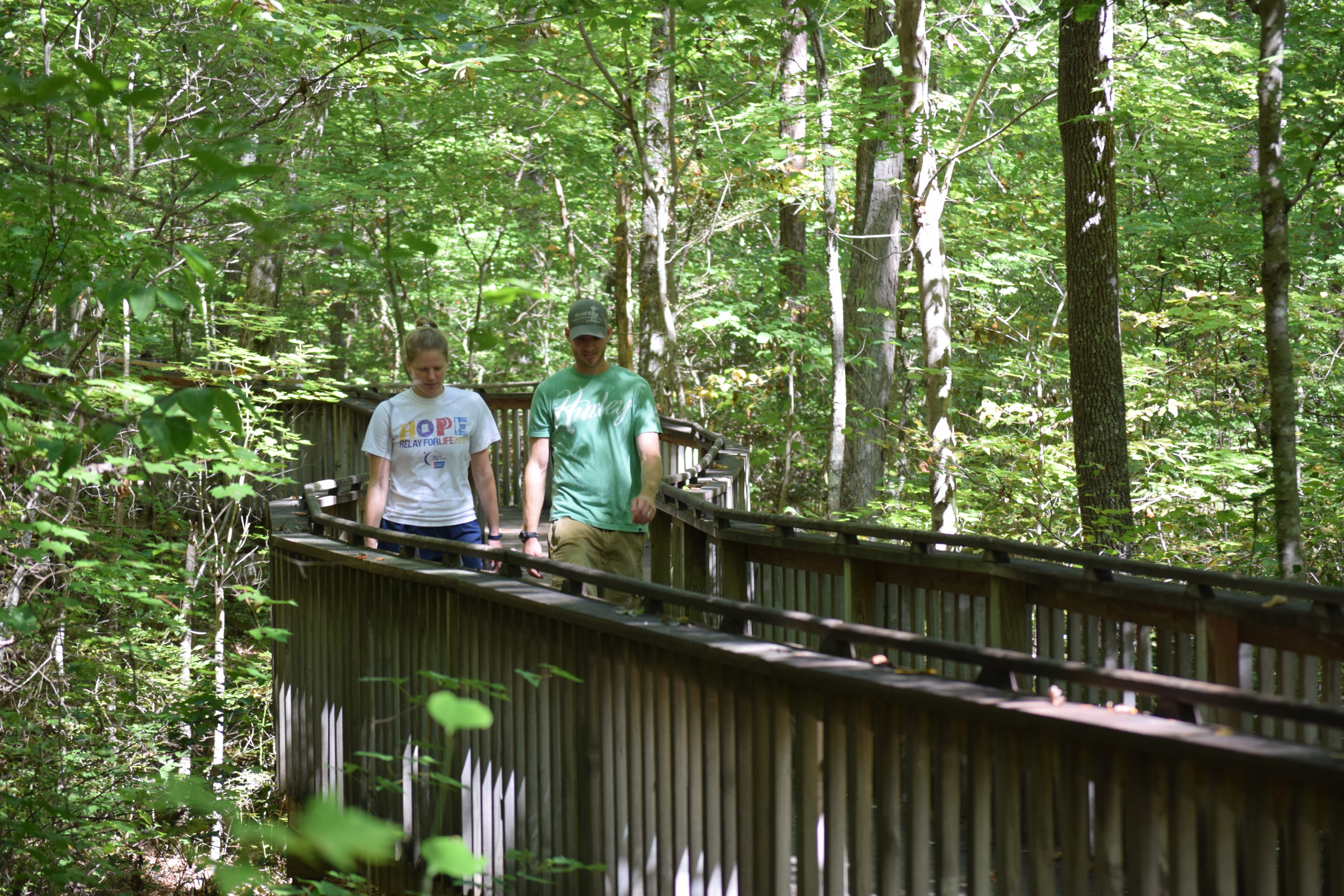 Staff file photo by Ben Benton / Cory and Allison Baker, of Nashville, Tenn., walk the Talmadge Butler Boardwalk Trail at DeSoto State Park in September 2016 near Fort Payne, Ala.