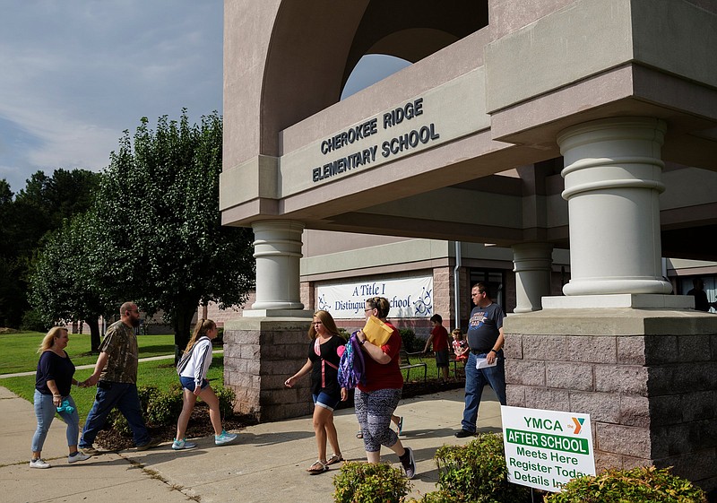 Staff file photo / People arrive for an open house day at Cherokee Ridge Elementary in 2018. Walker County Schools is currently seeking feedback from community members about its annual plans to improve the district.