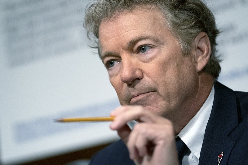 Sen. Rand Paul, R-Ky., speaks during a Senate Health, Education, Labor, and Pensions Committee hearing, Tuesday, July 20, 2021, on Capitol Hill in Washington. (Stefani Reynolds/The New York Times via AP, Pool)