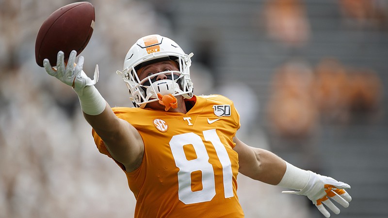 Tennessee Athletics photo by Jake Bradshaw / Tennessee tight end Austin Pope has decided against a sixth season with the Volunteers, who begin preseason practices Wednesday morning.