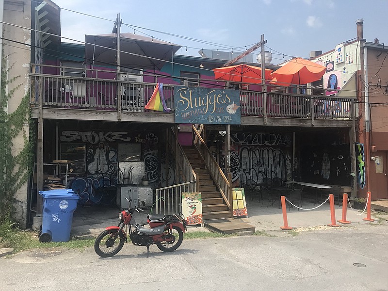 Photo by Dave Flessner / Sluggo's on the North Shore reopened a remodeled indoor dining area this week after the vegetarian restaurant relied entirely upon outdoor seating and takeout orders during the pandemic, including the patio shown here at the back of the restaurant.