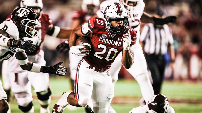 South Carolina Athletics photo / South Carolina running back Kevin Harris led the Southeastern Conference in rushing last season with 113.8 yards per game.