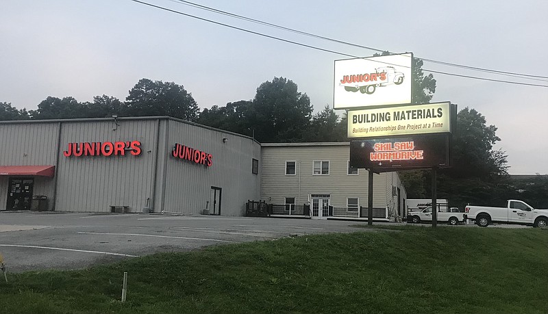 Photo by Dave Flessner / Junior's Building Supplies operates a storefront, warehouse and office in Ringgold, shown here, and has an even bigger warehouse and distribution center in Rossville where it stores and does direct delivery of its lumber and other building materials.