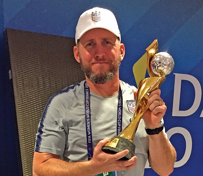 Photo contributed by Baylor School / Greg Banks, a 1989 graduate of Baylor School, poses with the Women's World Cup trophy. Banks was the head athletic trainer for the U.S. women's national soccer team during two World Cups as well as the recent Tokyo Olympics.