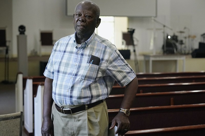 Senior Pastor Jean Bilbalo Joint, poses for a photo at the Haitian Baptist Church, Tuesday, Aug. 17, 2021, in Boynton Beach, Fla. (AP Photo/Marta Lavandier)


