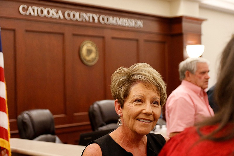 Staff photo / Catoosa County Schools Superintendent Denia Reese talks following a Catoosa County Commission meeting at the Catoosa County administrative building on Aug. 21, 2018, in Ringgold, Ga.