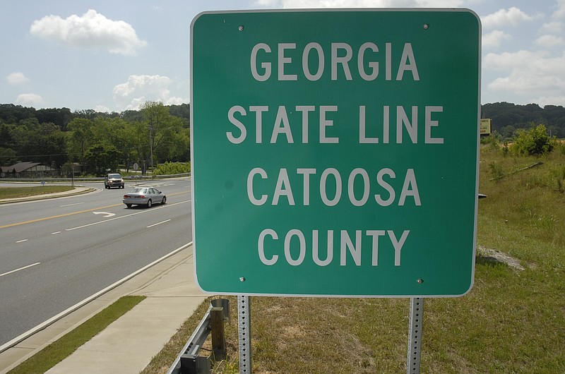 Staff Photo by Tim Barber/Chattanooga Times Free Press - This sign is displayed along U.S. Highway 41, at the Catoosa County and Georgia state line, north of Ringgold.