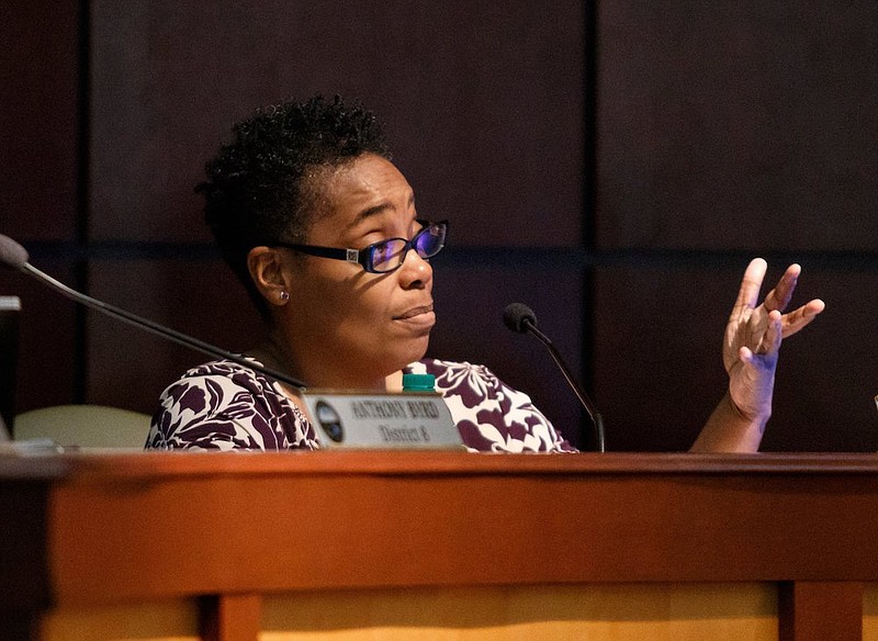 Staff file photo / Councilor Demetrus Coonrod speaks during a meeting in the Chattanooga City Council chamber on Tuesday, May 14, 2019, in Chattanooga.