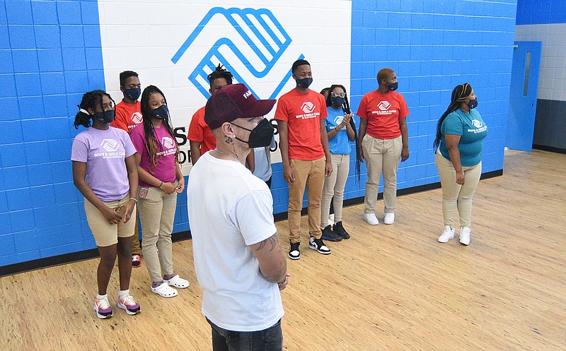 Staff Photo by Matt Hamilton / Kane Brown waits to film a scene for a video on Thursday, Aug. 26, 2021. Chattanooga native and country music star Kane Brown teamed up with Lowe's for the "100 Hometowns" campaign to revitalize the East Lake Boys & Girls Club. The project provided a computer lab, a new library and teen lounge.