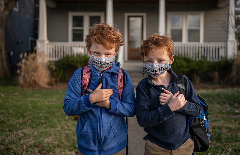 Marshall and Charlie Groves, twins, prepare for school at Nashville's Lakeland Design Center. (Photo: John Partipilo/Tennessee Lookout file photo)