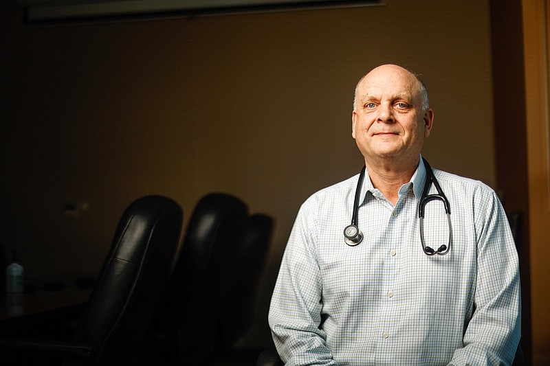 Staff photo by Troy Stolt / Dr. Keith Helton poses for a portrait inside One to One Healthcare on Wednesday, July 21, 2021 in Chattanooga, Tenn.
