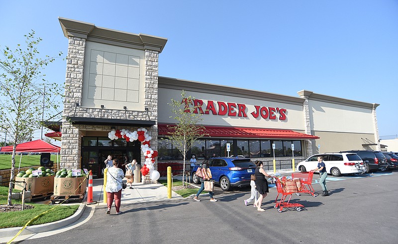 Staff Photo by Matt Hamilton / The Trader Joe's grocery store held a grand opening on Wednesday, August 25, 2021.