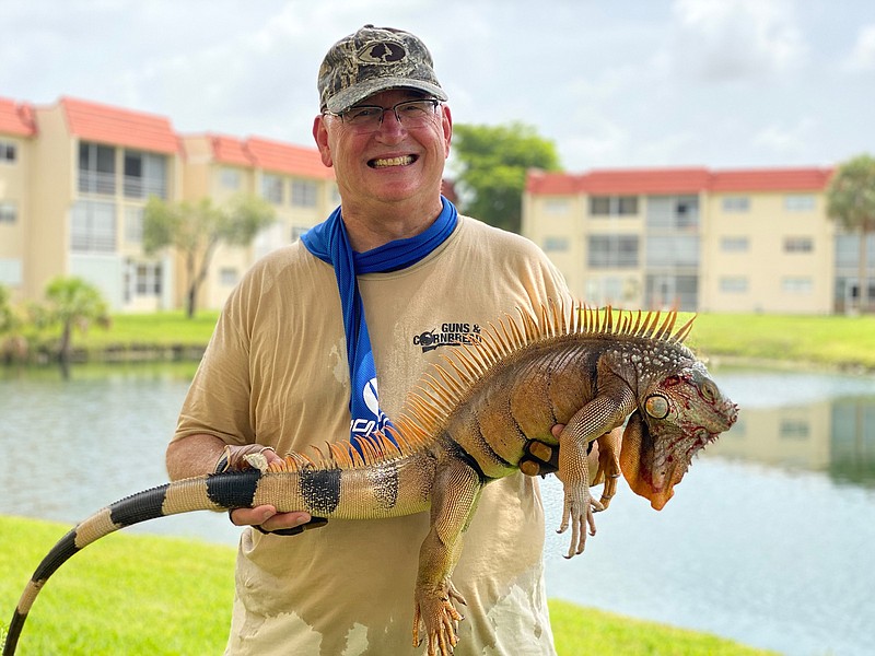 Photo contributed by Larry Case / Outdoors columnist Larry Case from West Virginia recently took part in an iguana hunt in southern Florida, then headed for Wyoming and another outdoors adventure during a busy week.