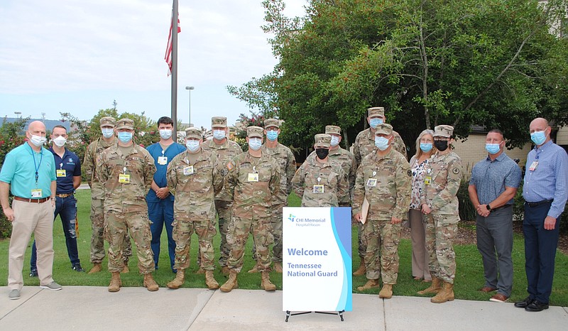 Members of the Tennessee National Guard arrived Wednesday in Hamilton County to assist with CHI Memorial Health System's monoclonal antibody injection clinic. / Photo contributed by CHI Memoriall