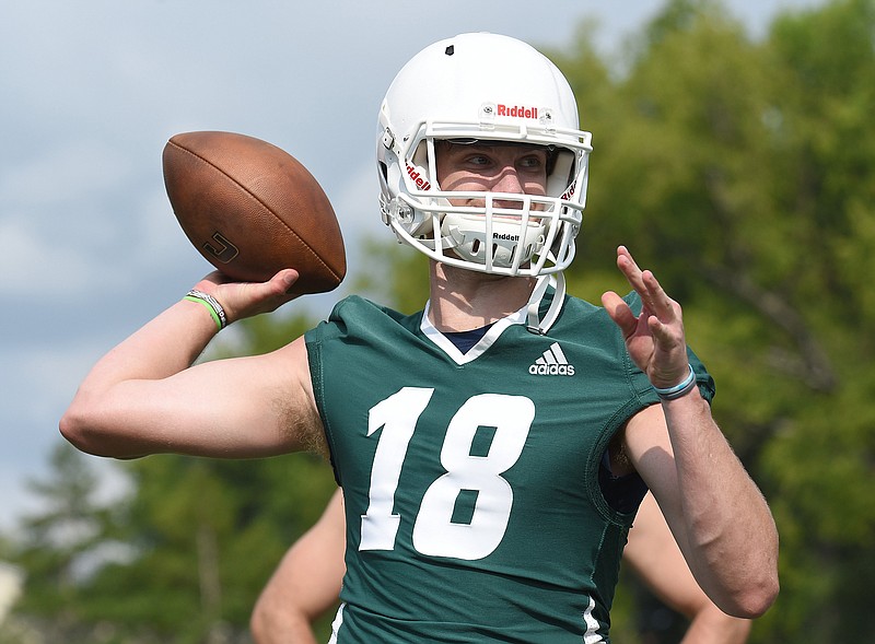 Staff file photo by Matt Hamilton / UTC quarterback Cole Copeland started for the first time since 2017 on Saturday as the Mocs won 20-0 at North Alabama.