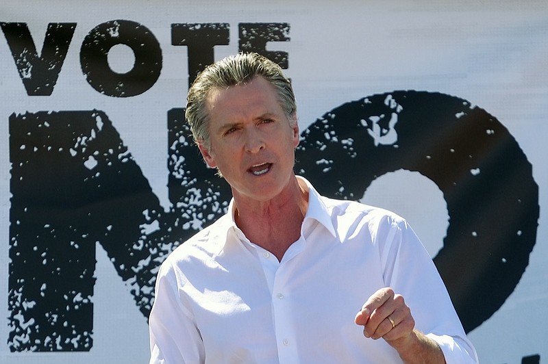 California Gov. Gavin Newsom speaks at a rally against the California gubernatorial recall election on Sunday, Sept. 12, 2021, in Sun Valley, Calif. (AP Photo/Ringo H.W. Chiu)



