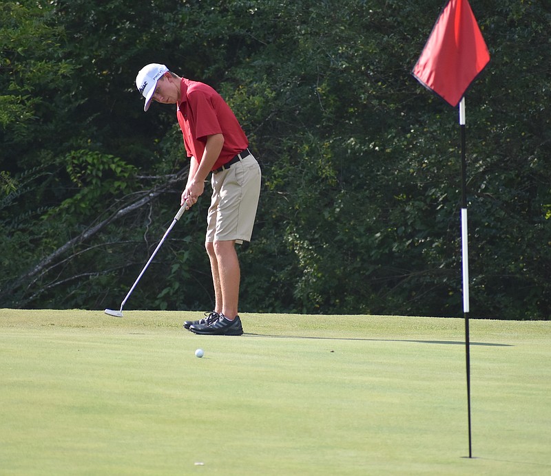 Staff photo by Patrick MacCoon / Signal Mountain's Peyton Ogle finished the Eagles' regular season on an emphatic note by winning the East Hamilton tournament Monday and shooting under par to win a home match Tuesday against Chattanooga Christian School.