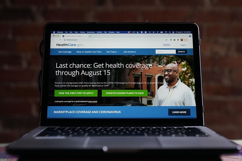 The HealthCare.gov website is photographed in Washington, Friday, Aug. 13, 2021. (AP Photo/Pablo Martinez Monsivais)


