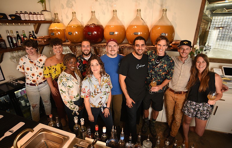 Staff Photo by Matt Hamilton / The staff and owners of Flora de Mel on Thursday, September 16, 2021. Flora de Mel meadery and restaurant is now open in Rossville.