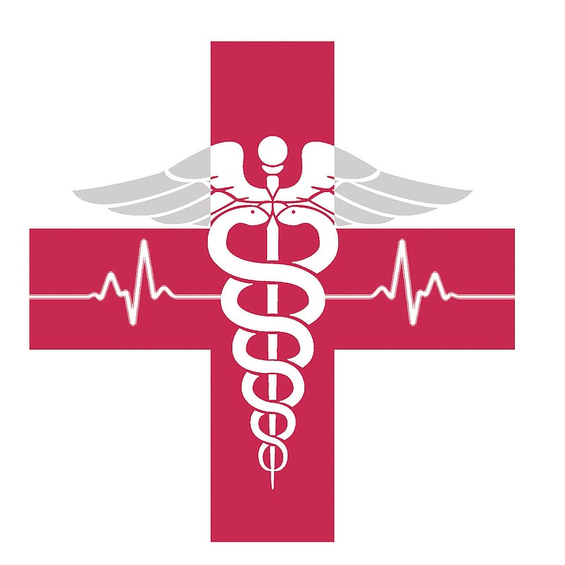 Illustration of a caduceus inside a red cross. (Wes Bausmith/Los Angeles Times/MCT)