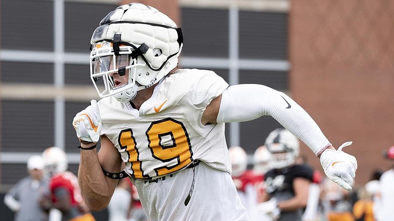 Tennessee Athletics photo / Tennessee freshman receiver Walker Merrill, shown during a recent practice, is coming off a four-catch performance in last Saturday's 56-0 pulverizing of Tennessee Tech.