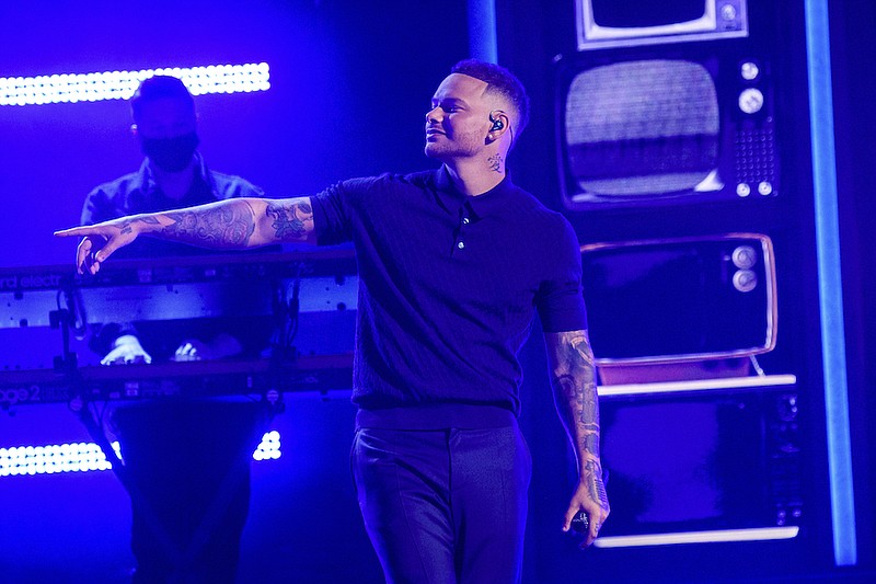 Kane Brown performs at the 56th annual Academy of Country Music Awards on Friday April 16, 2021 at the Ryman Auditorium in Nashville, Tenn. The awards show airs on April 18 with both live and prerecorded segments. (Photo by Amy Harris/Invision/AP)