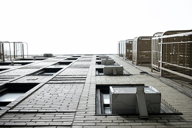 This May 16, 2021, photo shows window air conditioners in New York. (AP Photo/Jenny Kane)


