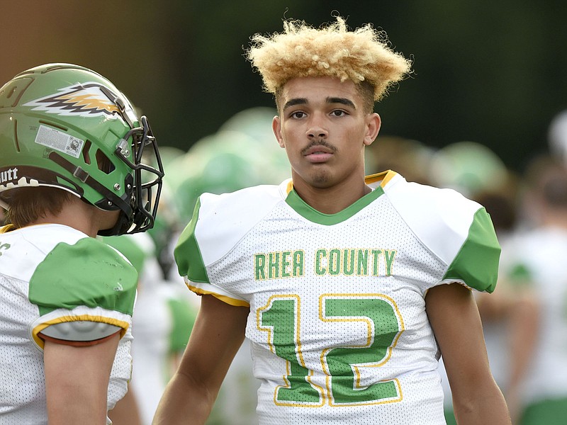 Staff file photo by Robin Rudd / Rhea County quarterback Kaleb Martin had 158 total yards and two touchdowns to help the Golden Eagles beat Red Bank 35-21 on Friday night.