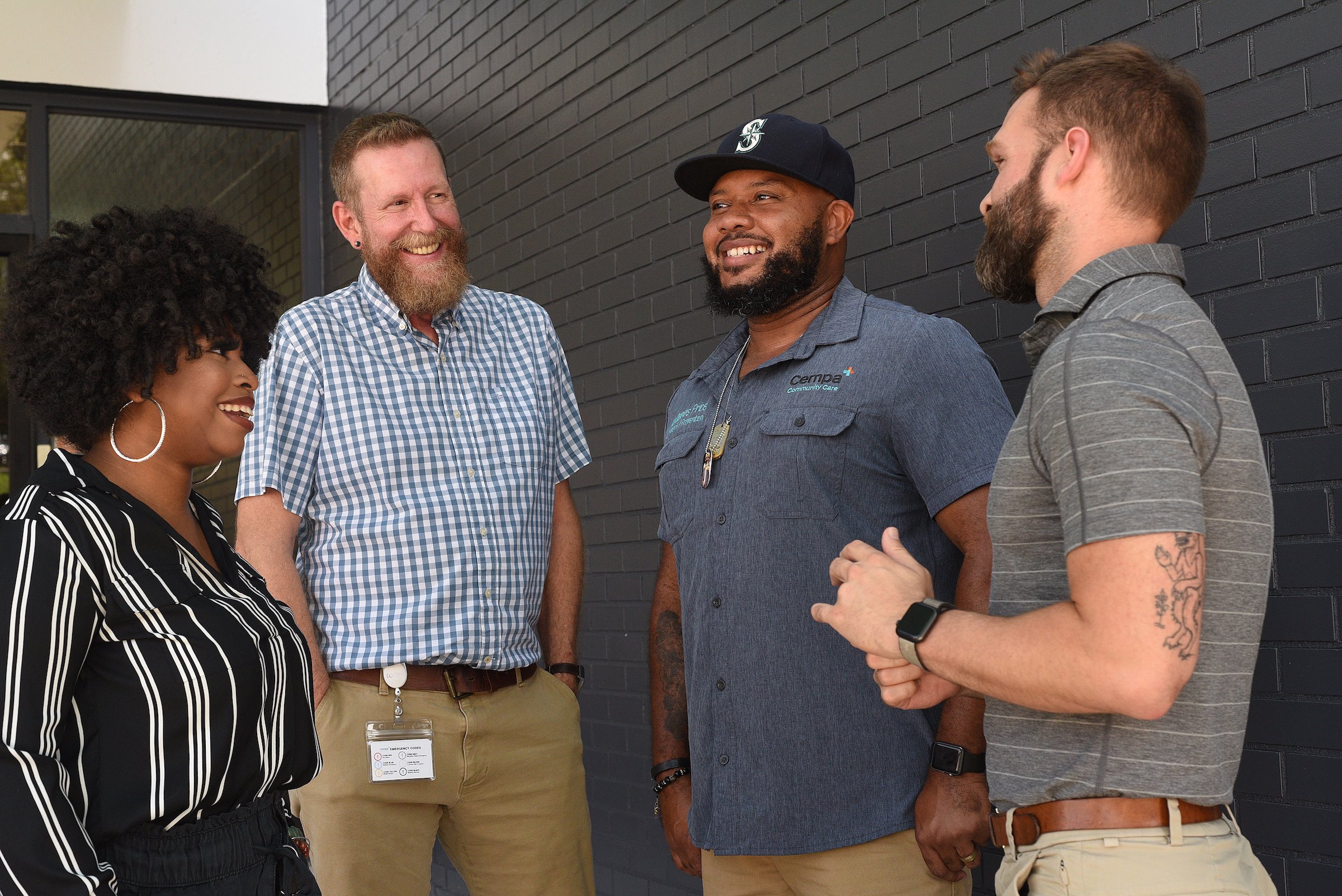 Staff Photo by Matt Hamilton / From left, Caylor Johnson, Robert Cornelius, LaDarius Price and Cory Howard at Cempa Community Care on Thursday, August 26, 2021.